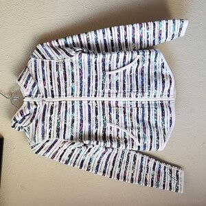 Ivivva White Color Stripe Zip Hoodie / Jacket / Sweatshirt Size 10